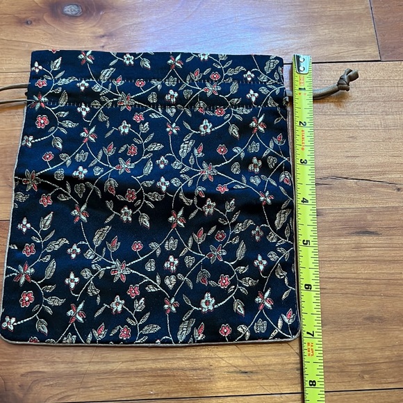 Floral Silk Drawstring Bag - Picture 9 of 10